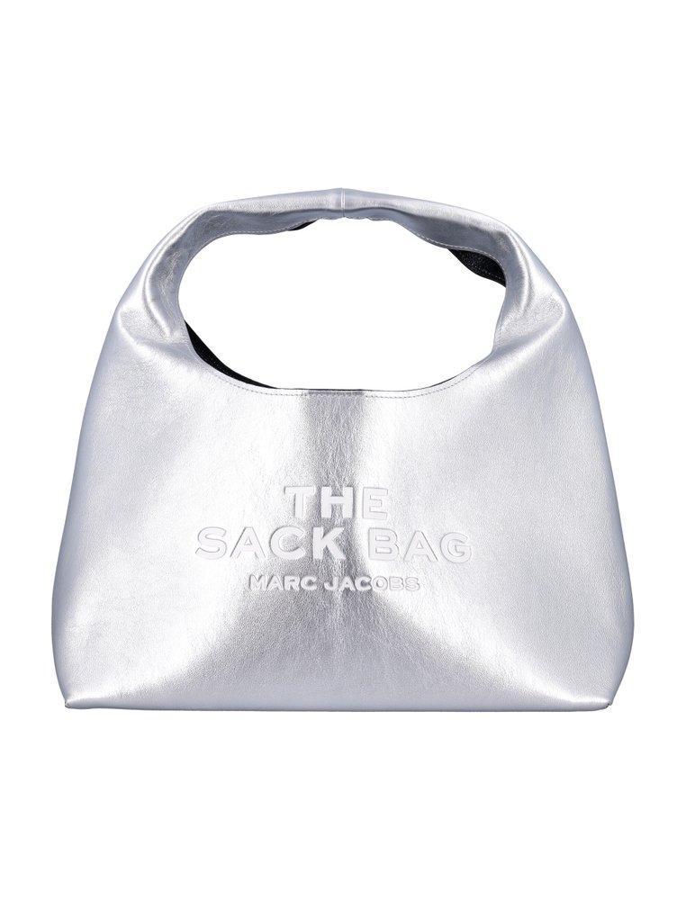 Metallic Sack Bag In Silver Product Image