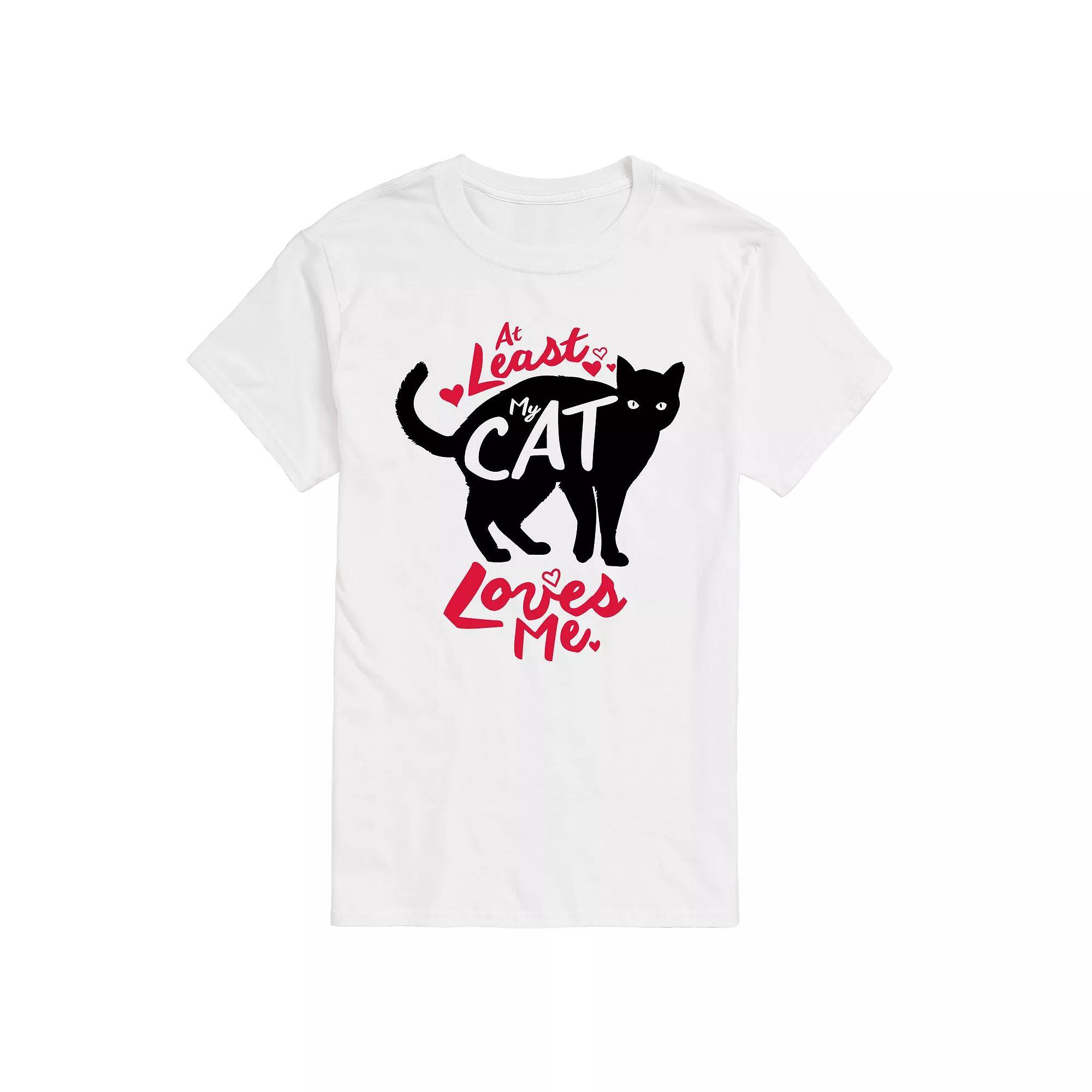 Men's At Least My Cat Loves Me Tee, Size: Medium, White Product Image