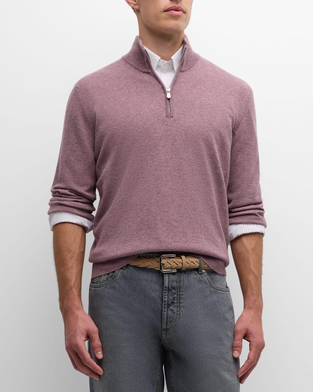 Mens Cashmere Quarter-Zip Sweater Product Image