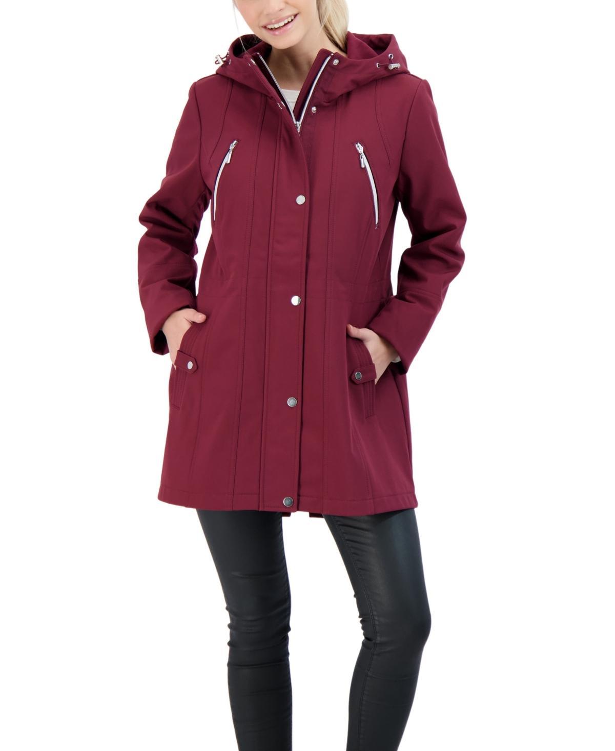 Women's Sebby Collection Hood Water-Resistant Anorak Jacket, Size: Small, Black Product Image