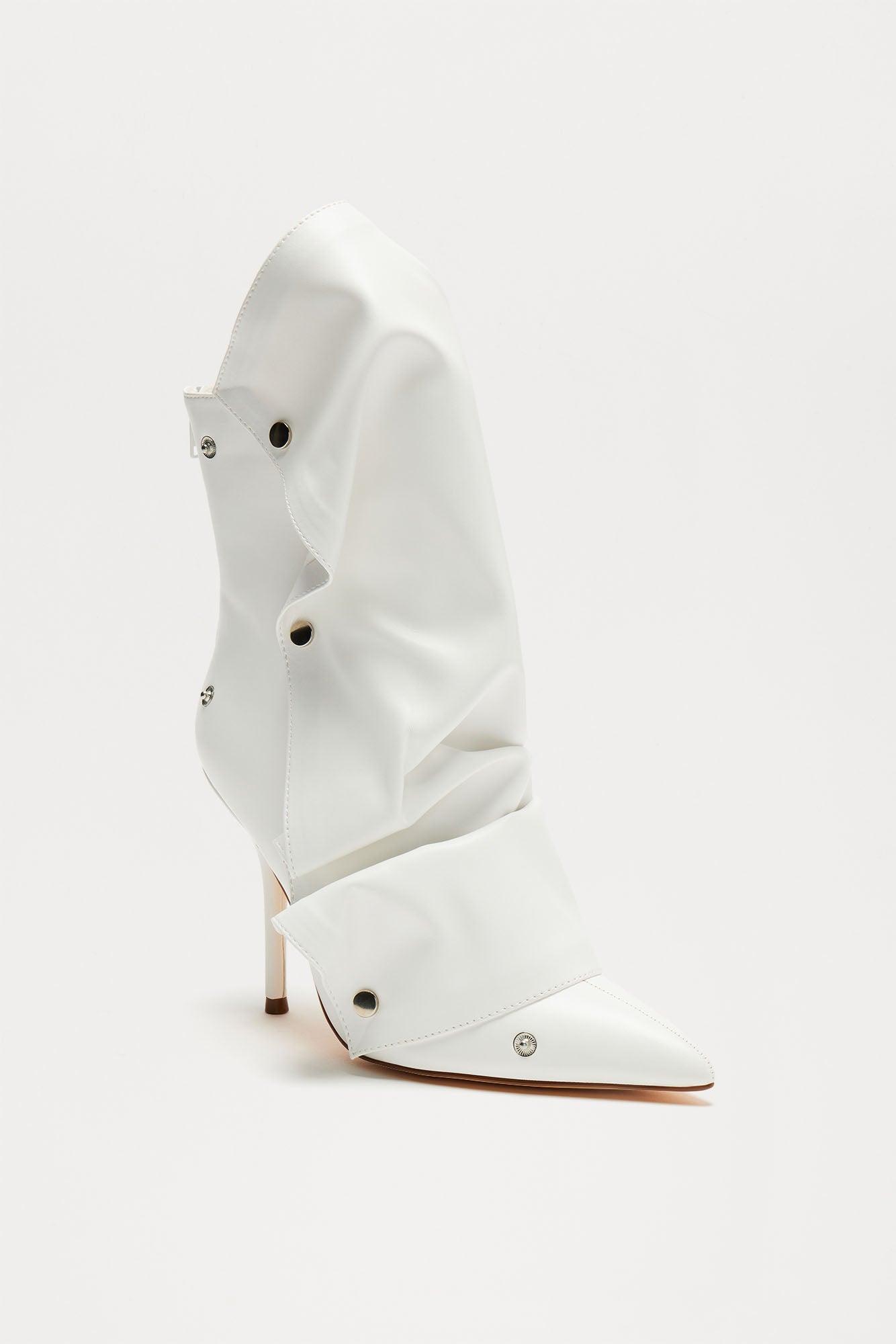 Scarlett Snap Button Booties - White Product Image