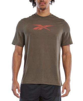 Reebok Mens Vector Performance Short Sleeve Logo Graphic T-Shirt - Army Green/ Product Image