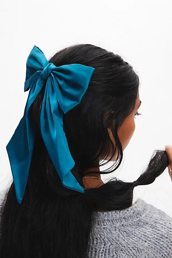 Matte Satin Hair Bow Clip Womens at Urban Outfitters Product Image