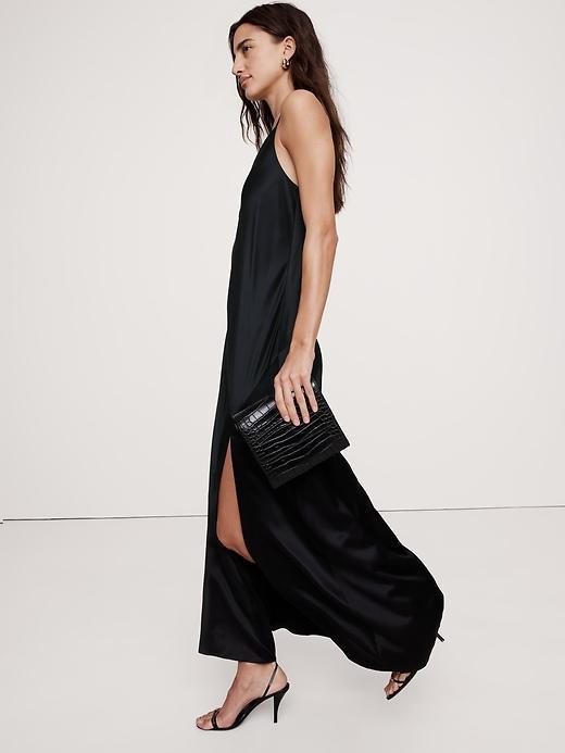 Bias-Cut Silk Maxi Dress Product Image