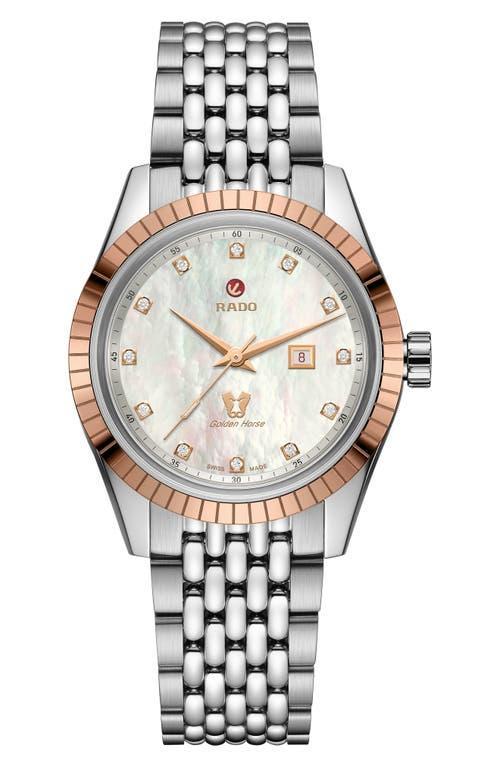 RADO Mens HyperChrome Classic Automatic Diamonds Stainless Steel Bracelet Watch Product Image