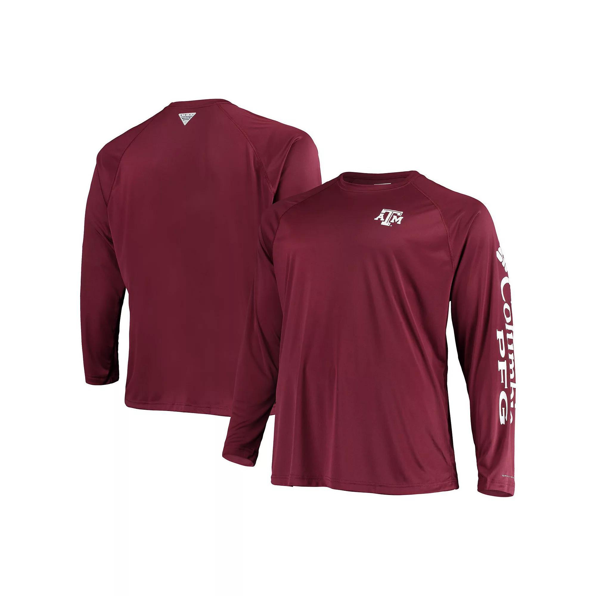 Columbia Mens Collegiate PFG Terminal Tackle Long Sleeve Shirt - Texas A&M- Product Image