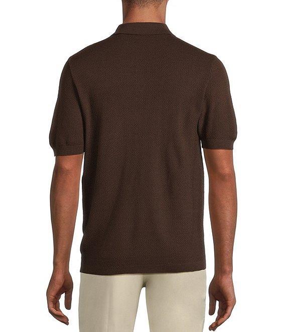 Murano Big & Tall Solid Textured Polo Short Sleeve Sweater Product Image