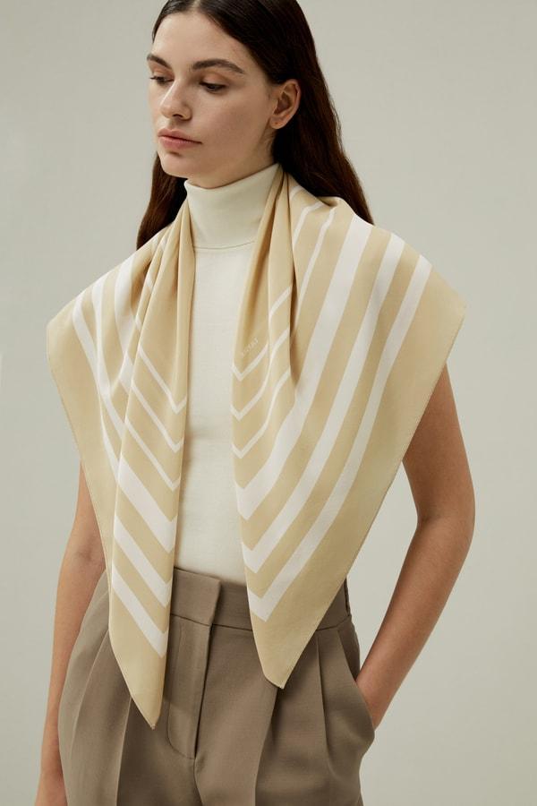 Geometric Print Silk Scarf Product Image