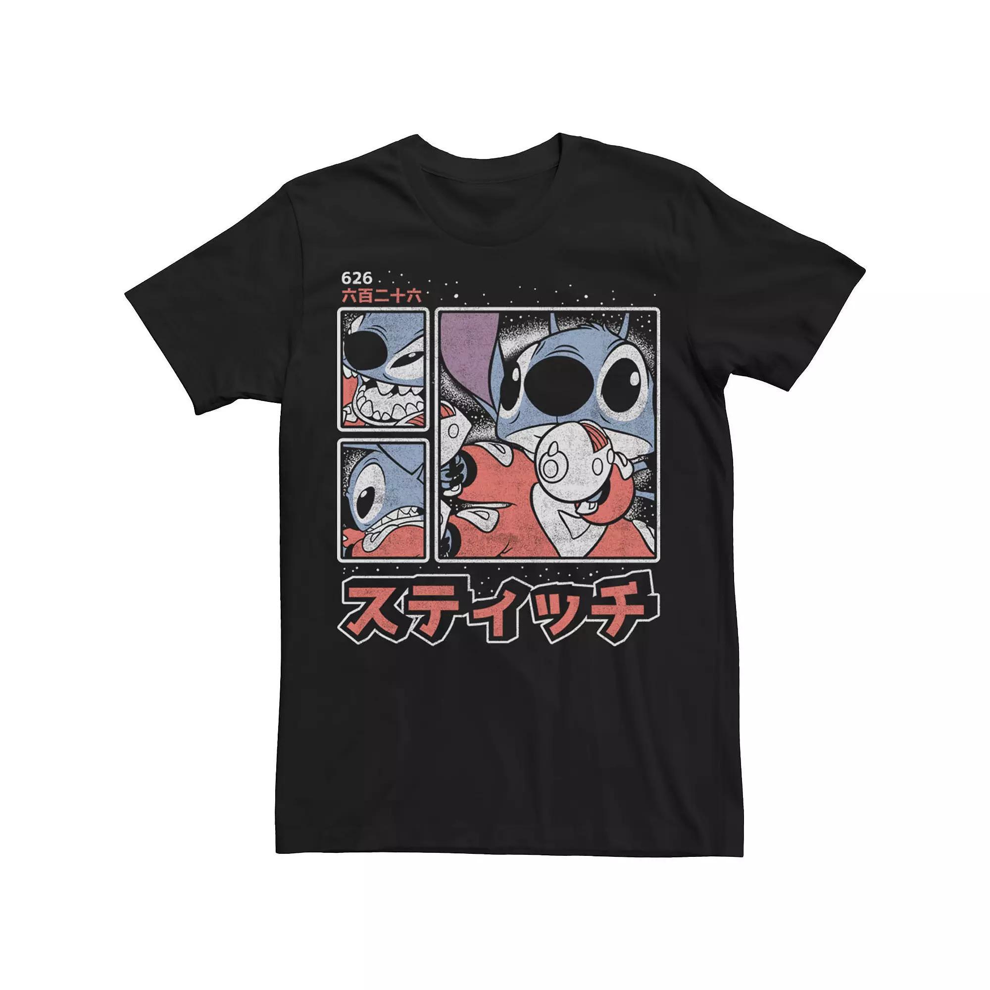Disney's Lilo & Stitch Men's 626 Stitch Day Kanji Panels Tee,  Product Image