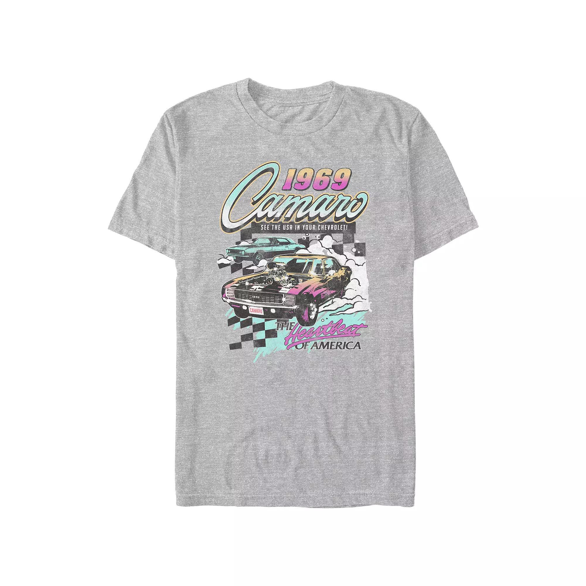 Men's Camaro 1969 The Heartbeat Of America Graphic Tee, Size: XS, Athletic Grey Product Image