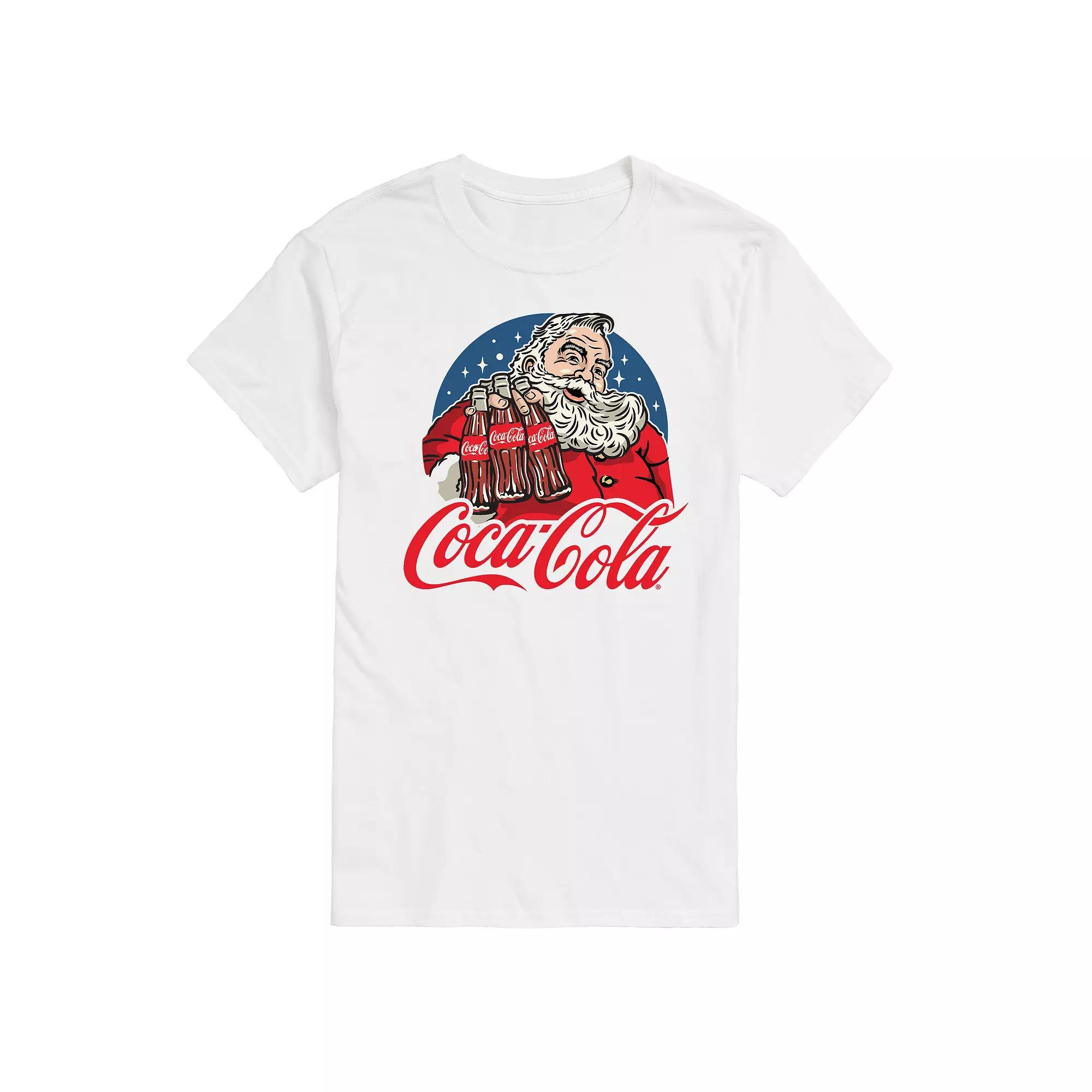 Big & Tall Coca-Cola Vintage Santa & Coke Bottles Graphic Tee, Men's, Size: 4XL Tall, White Product Image