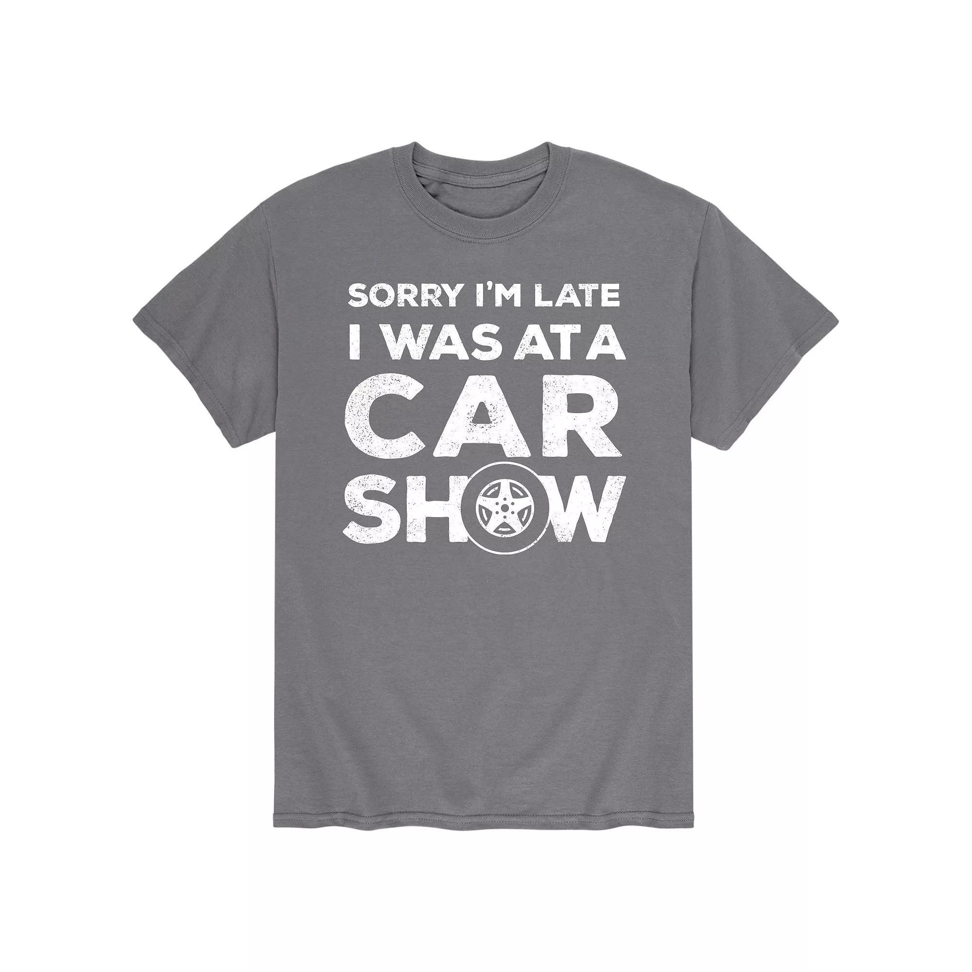 Men's Sorry I'm Late Car Show Tee, Size: Small, Gray Product Image