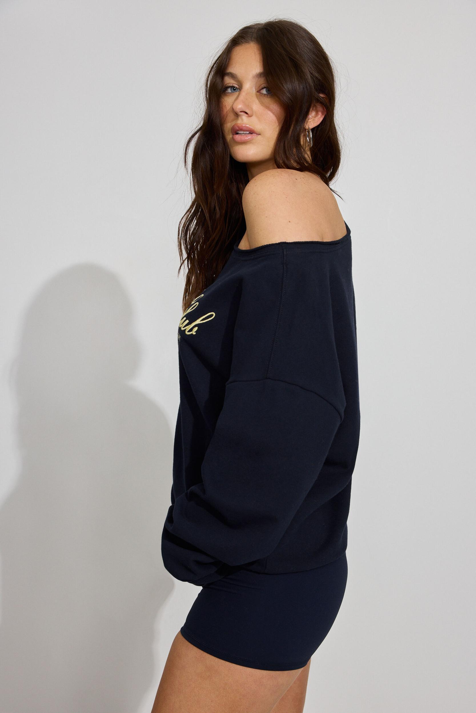 SoftTerry Off Shoulder Sweatshirt Product Image