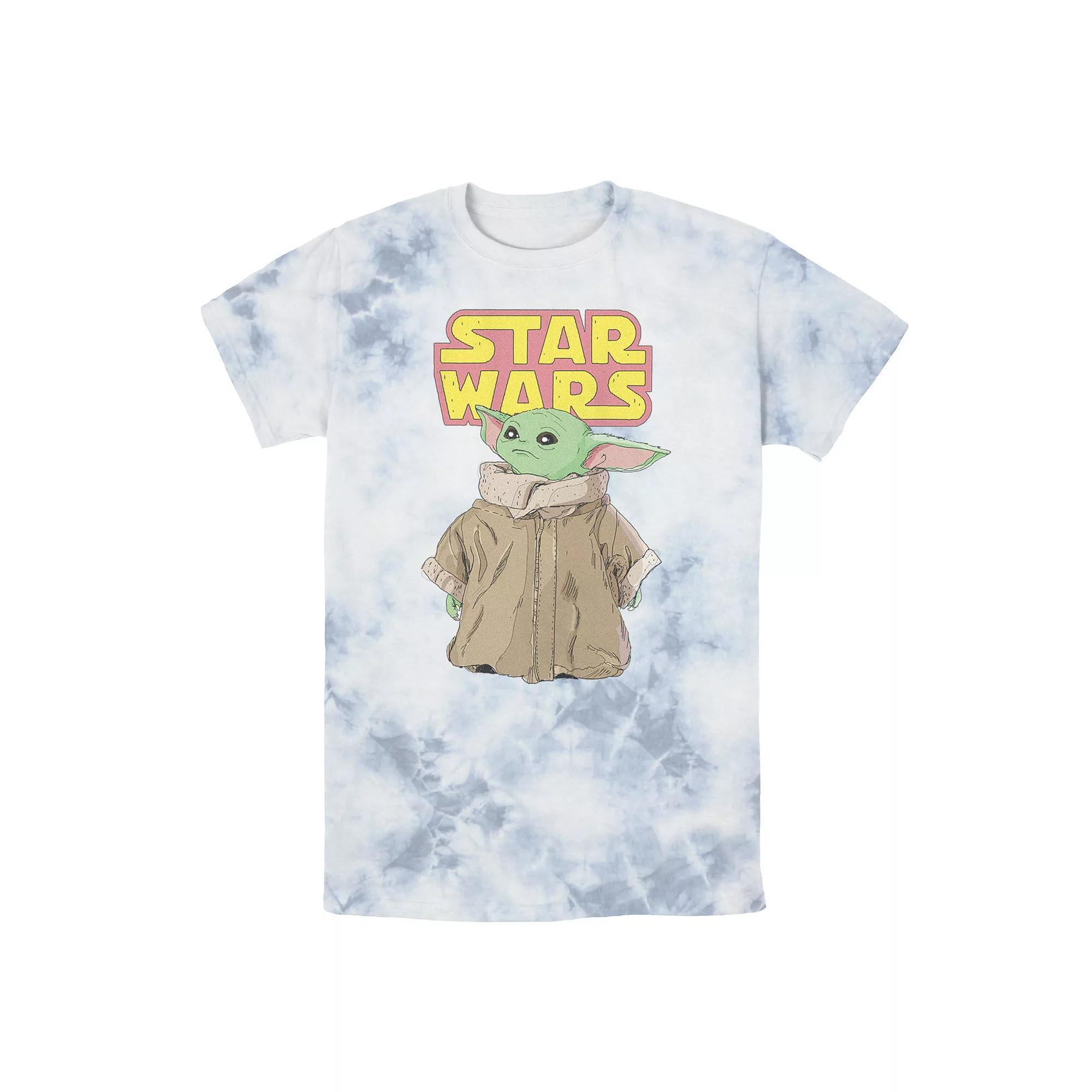 Men's Star Wars The Mandalorian The Child Cute Stare Logo Tee, Boy's, Size: Medium, Black Grey Product Image