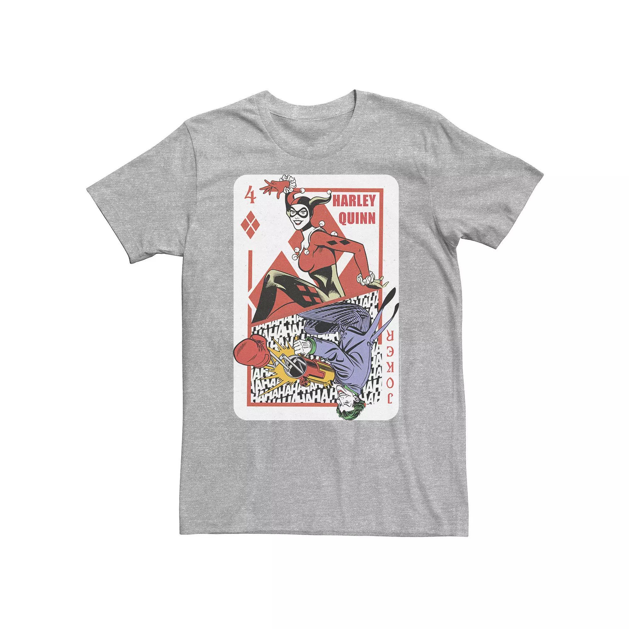 Big & Tall DC Comics Batman Harley Quinn And The Joker Playing Card Tee, Men's,  Product Image