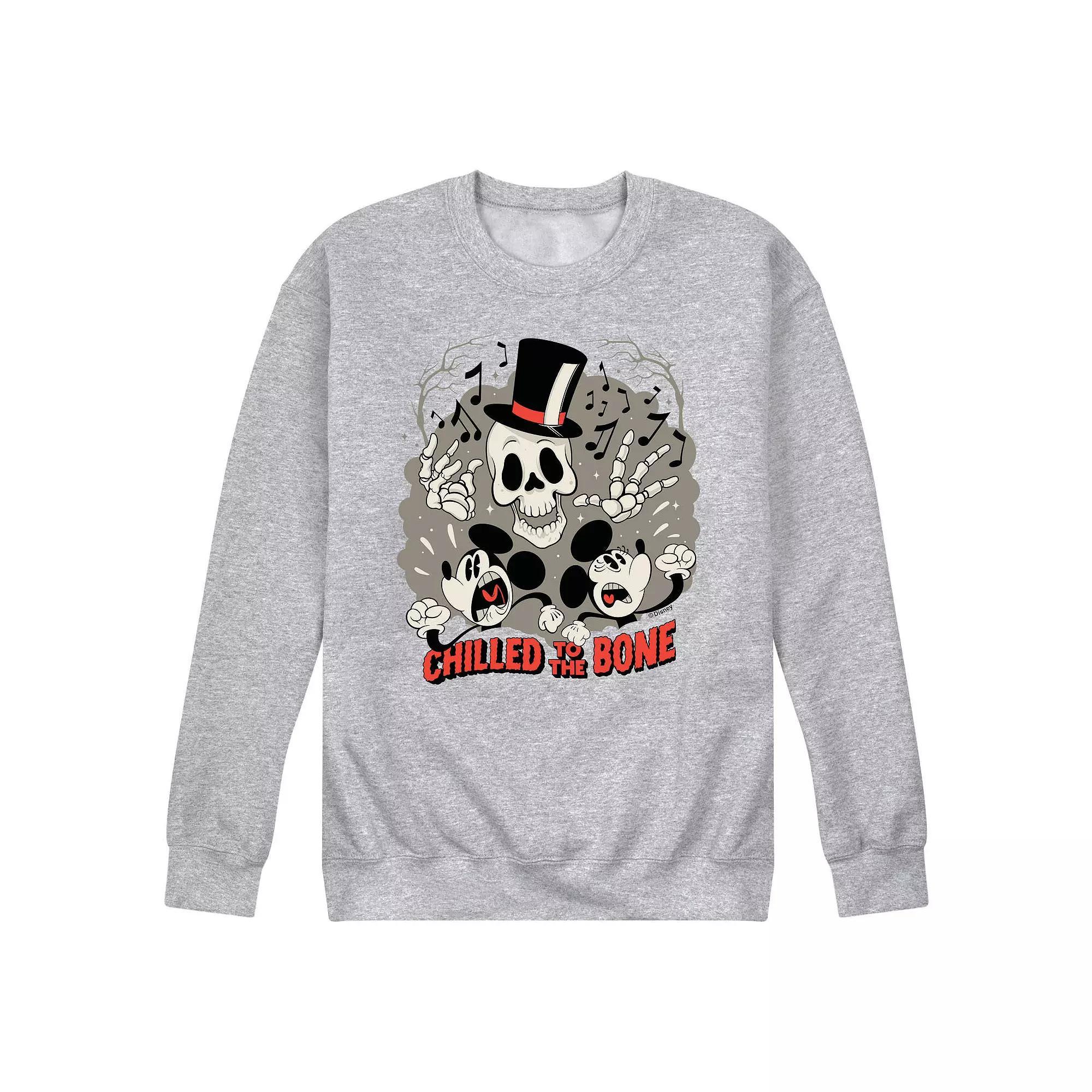 Disney's Mickey & Minnie Mouse Men's Chilled To The Bone Fleece Sweatshirt, Size: Large, Gray Product Image