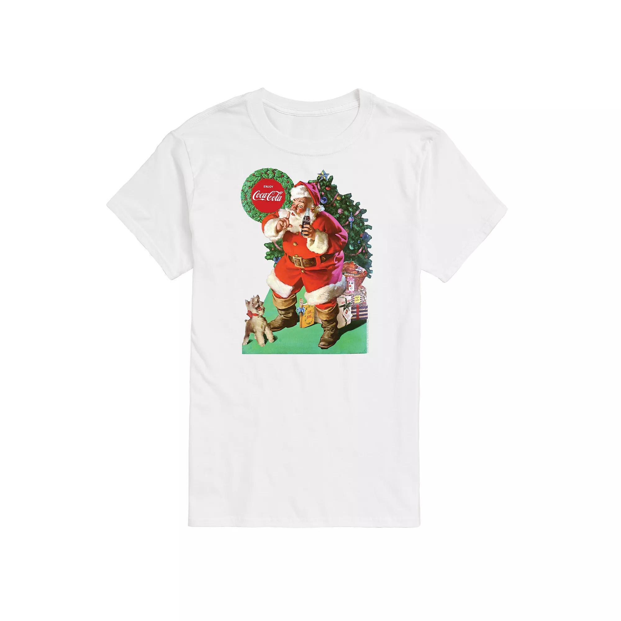 Men's CocaCola Vintage Santa With Dog Tee,  Product Image