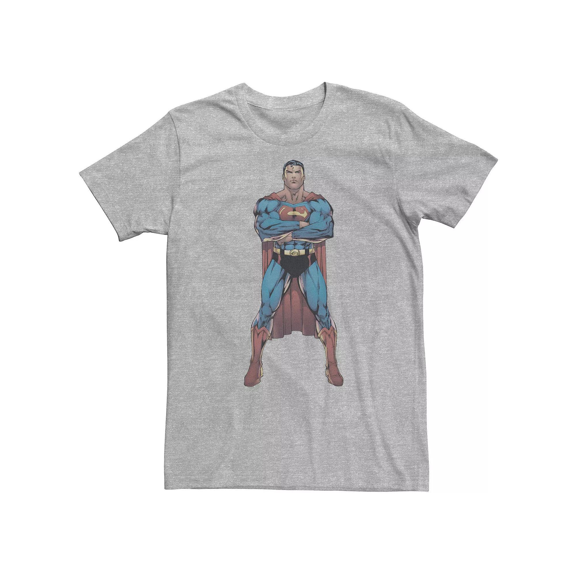 Big & Tall DC Comics Superman Power Stance Comic Poster Tee, Men's, Size: 4XL, Athletic Grey Product Image