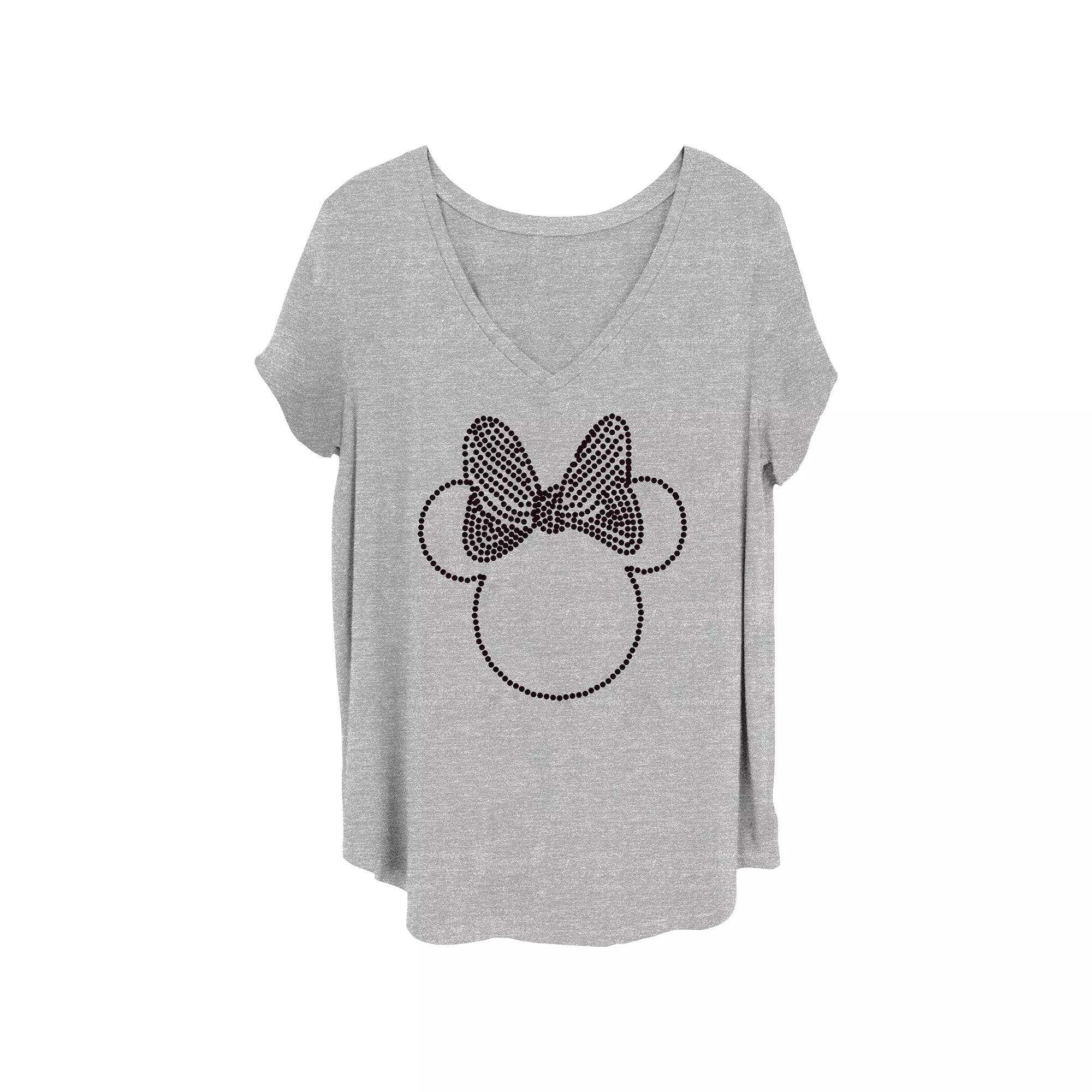 Disney's Minnie Head Outline Juniors' Plus Graphic Tee, Women's, Size: 3XL, Grey Gray Product Image