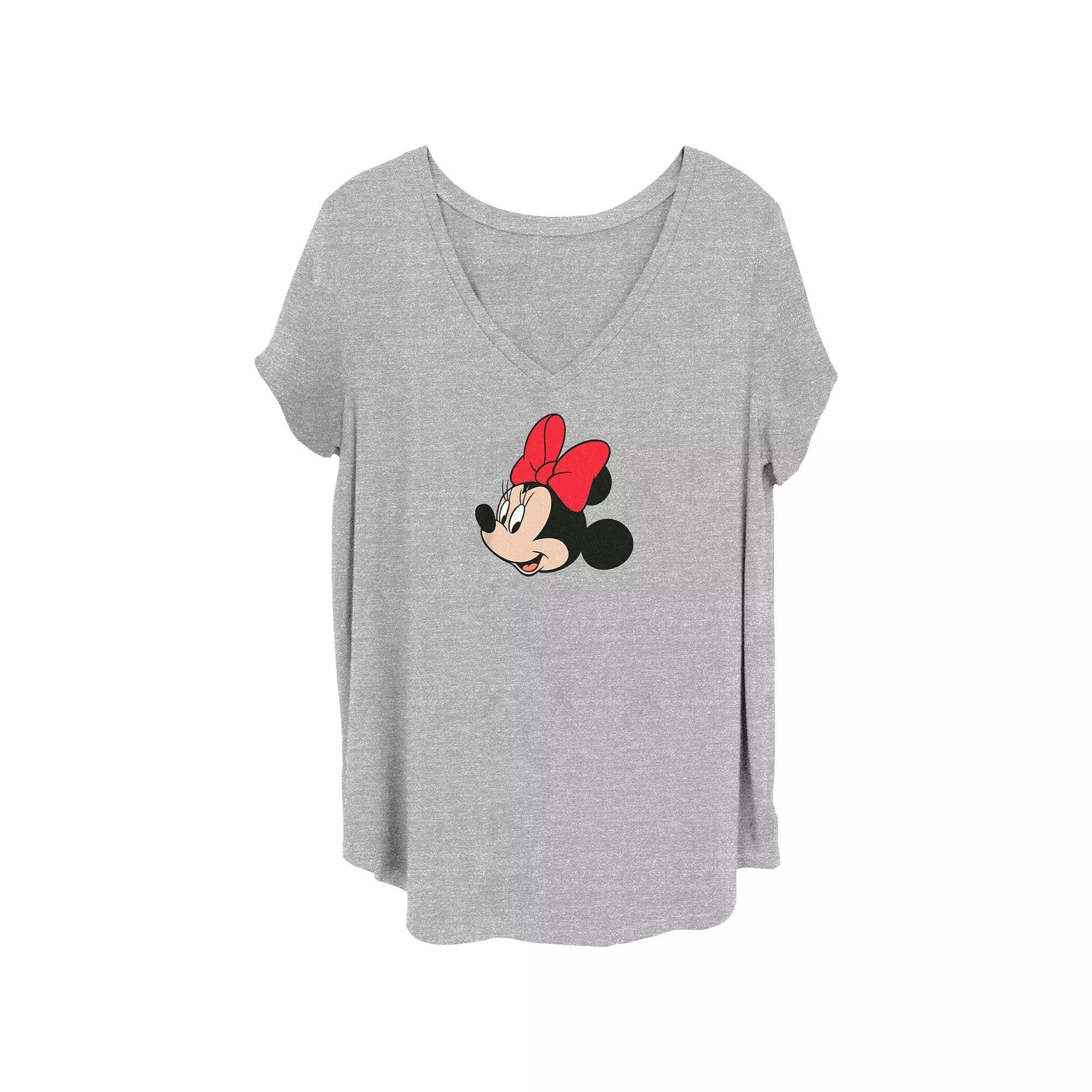 Disney's Minnie Mouse Smile Juniors' Plus Graphic Tee, Women's, Size: 2XL, Grey Gray Product Image