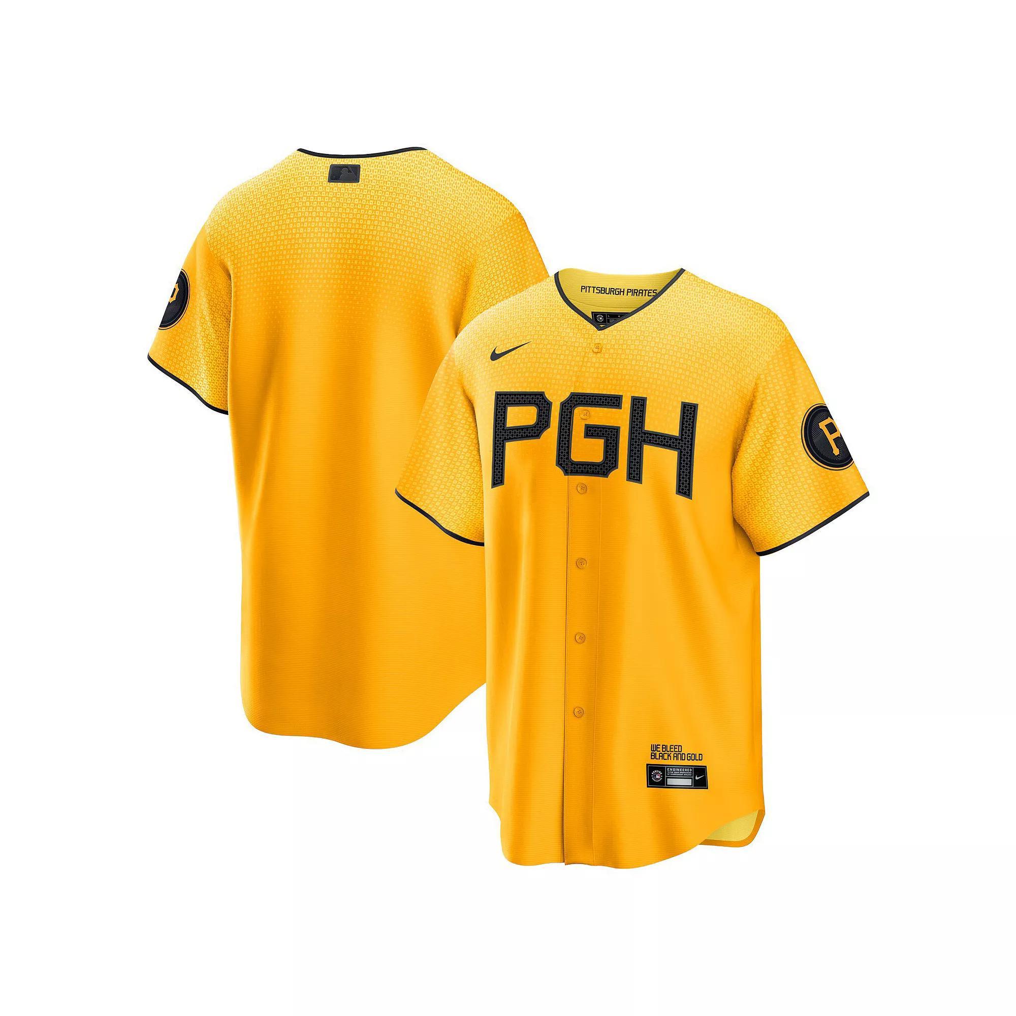 Men's Nike Gold Pittsburgh Pirates 2023 City Connect Replica Jersey,  Product Image