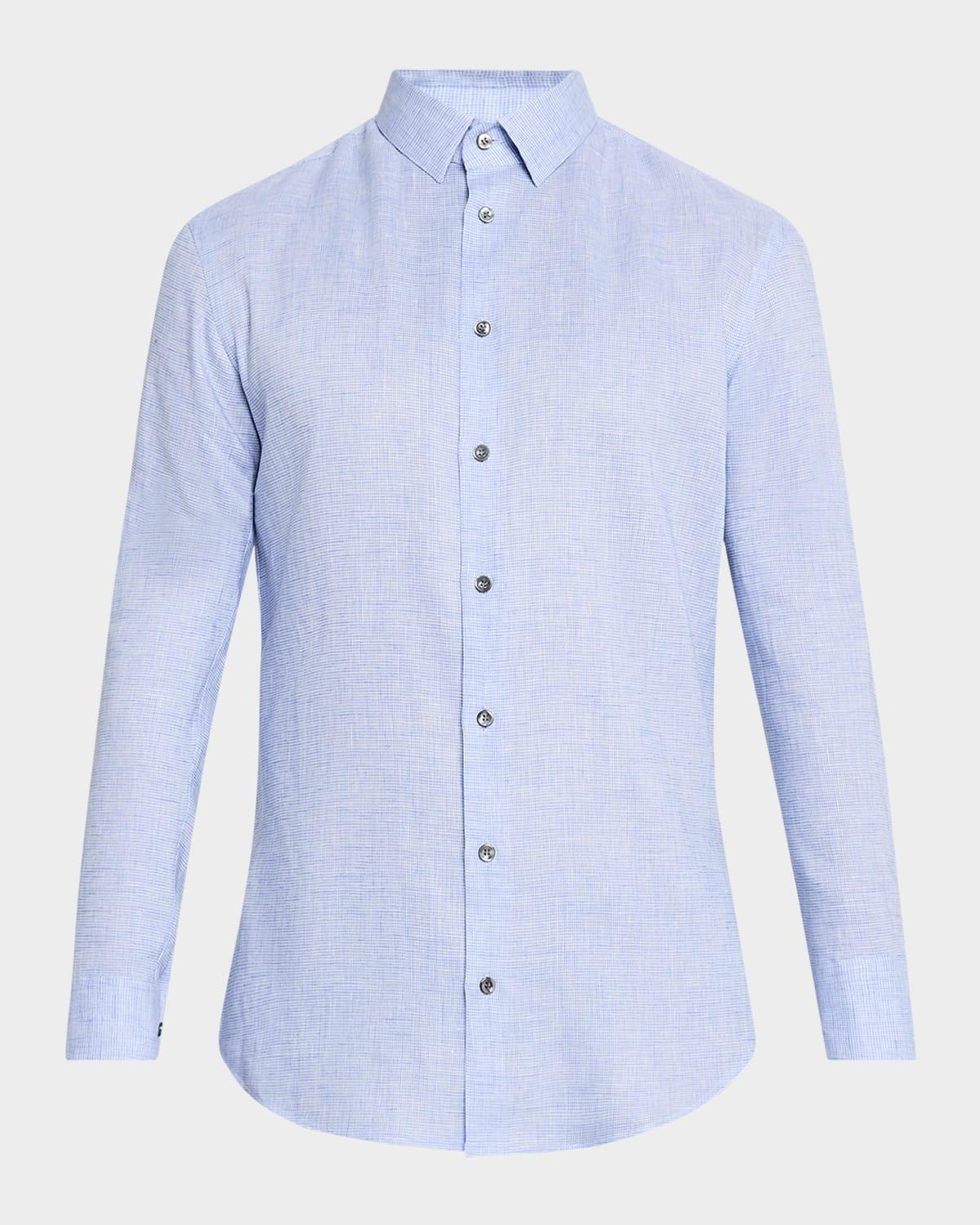 Mens Micro-Houndstooth Linen Sport Shirt Product Image