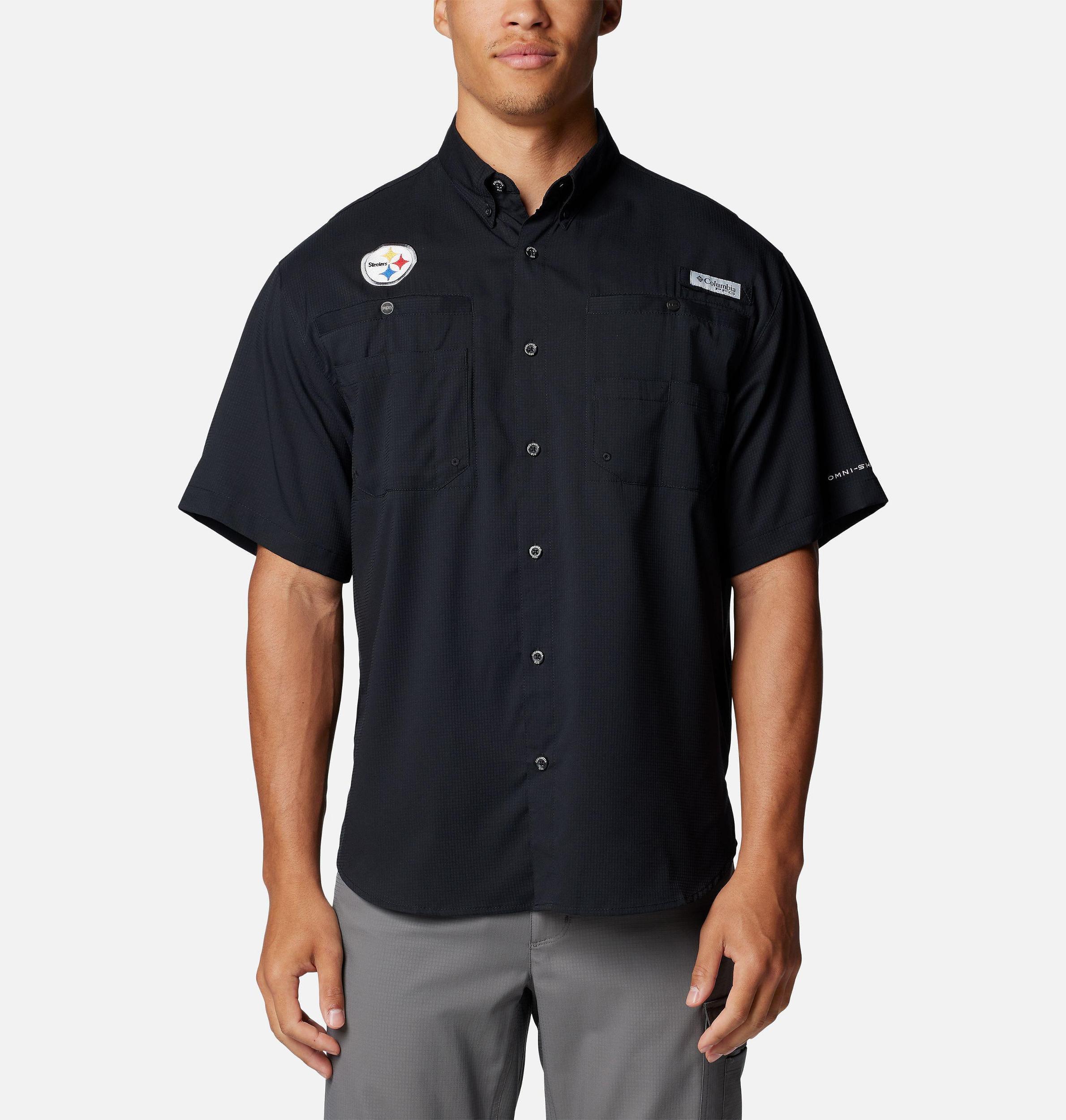 Columbia Mens PFG Tamiami Short Sleeve Shirt - Pittsburgh Steelers- Product Image