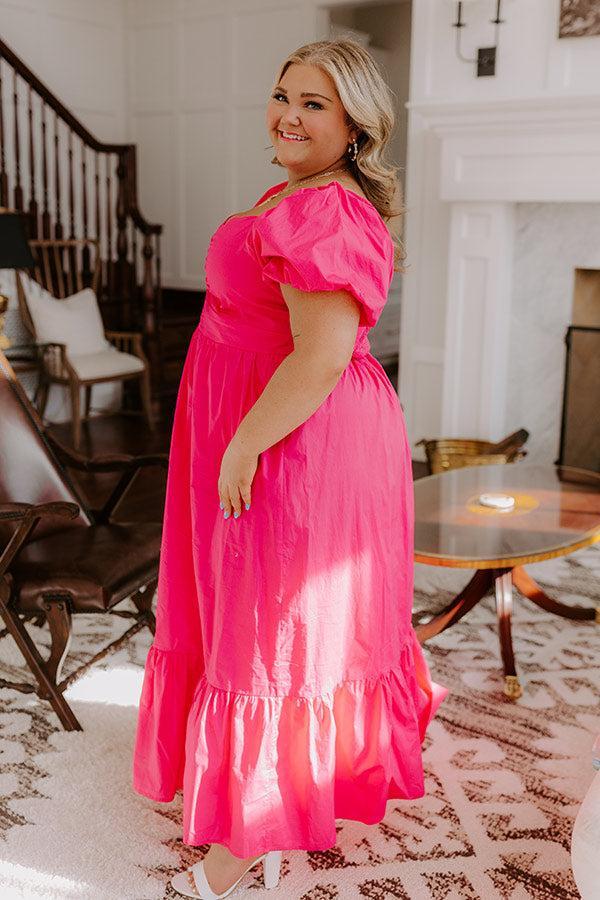 Sweet Serendipity Maxi Dress in Hot Pink Curves Product Image