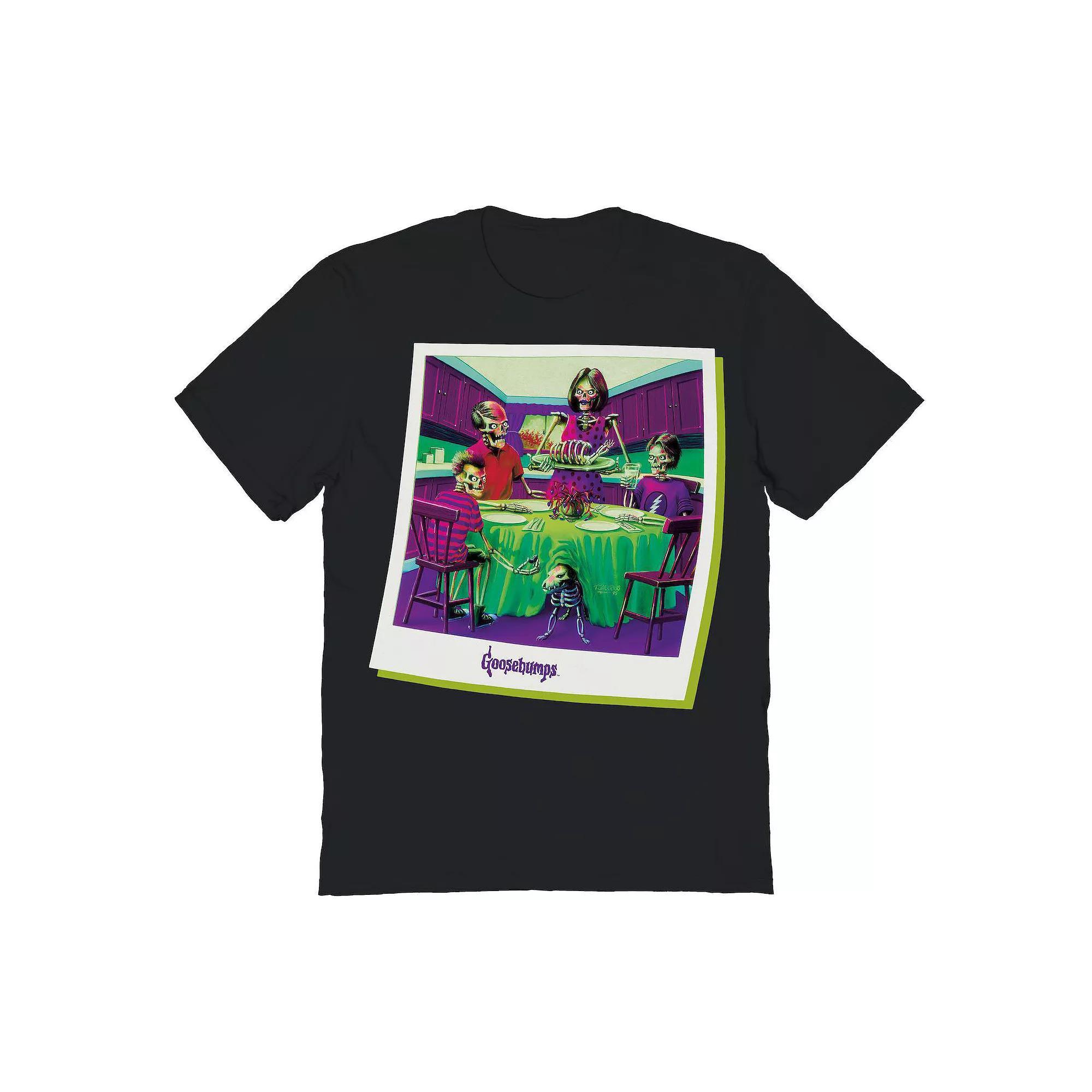 Men's Goosebumps Skeleton Family Graphic Tee, Size: Medium, Black Product Image