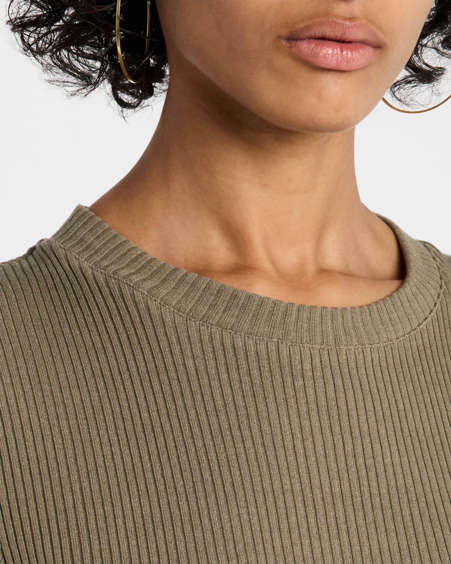 Short-Sleeve Ribbed Midi Dress Product Image