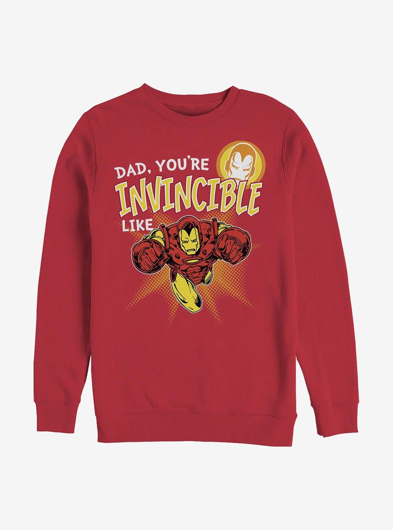 Marvel Iron Man Dad Invincible Like Iron Man Crew Sweatshirt Product Image