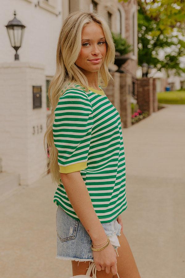 Key Lime Cutie Stripe Top Product Image