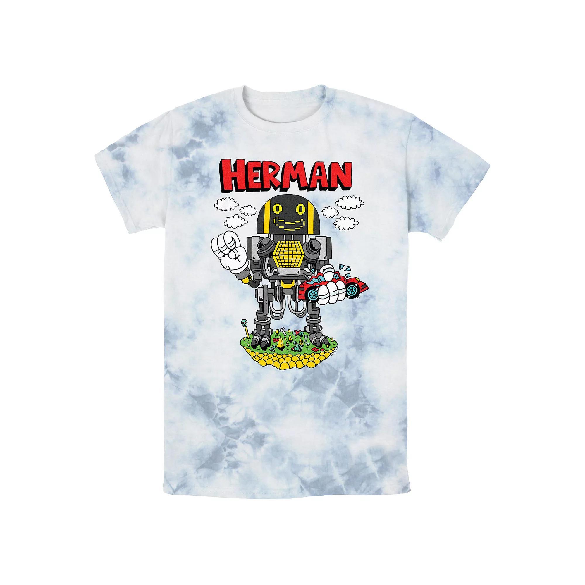 Men's The Electric State Herman Playing Bombard Wash Graphic Tee, Size: Small, White Blue Product Image