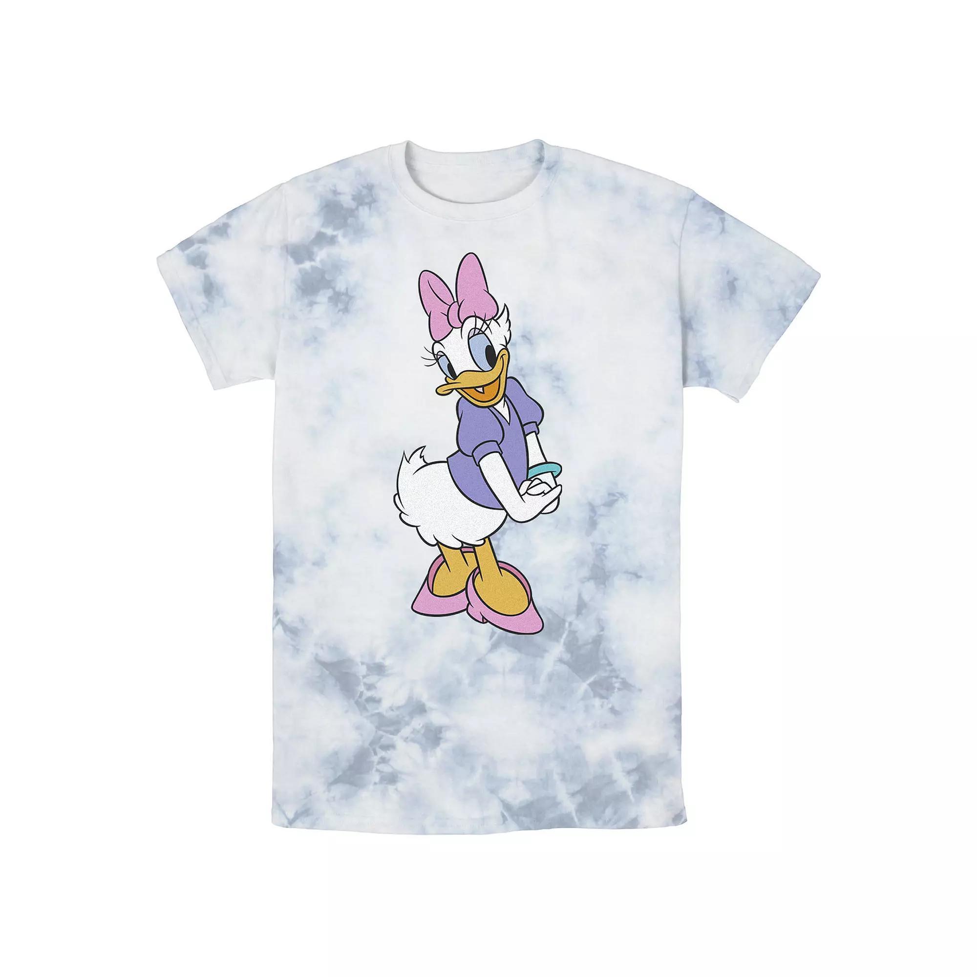 Disney's Daisy Duck Men's Traditional Pose Wash Tee, Size: XL, White Blue Product Image