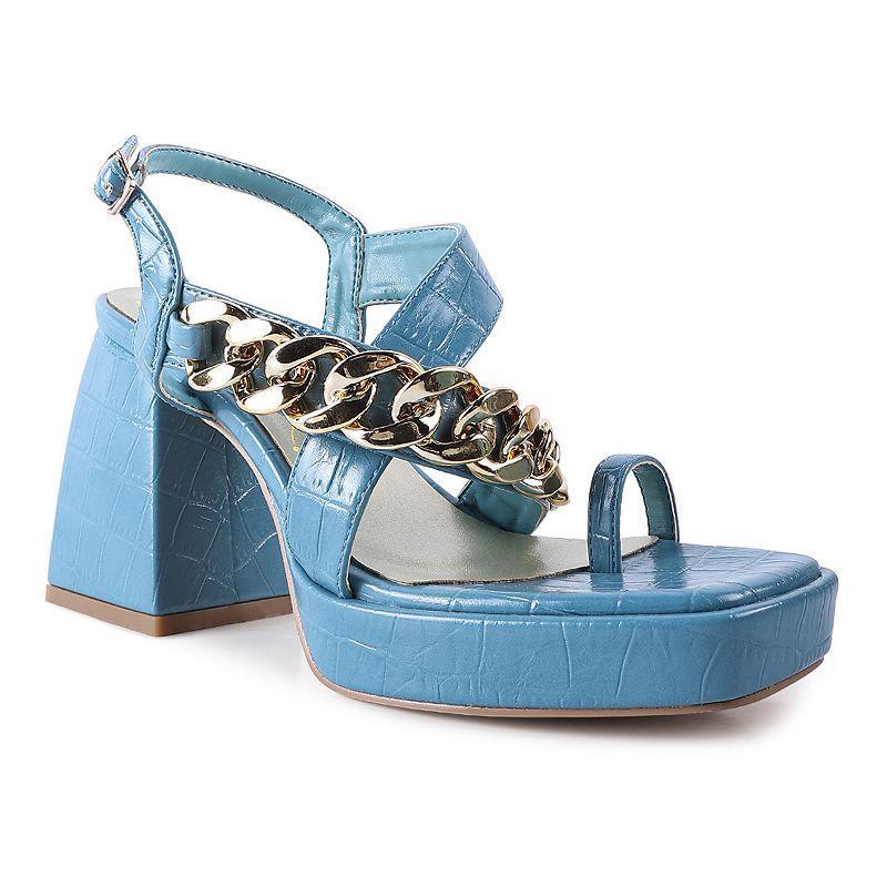 London Rag Frecklin Metal Chain Strap Womens Block Sandal Product Image