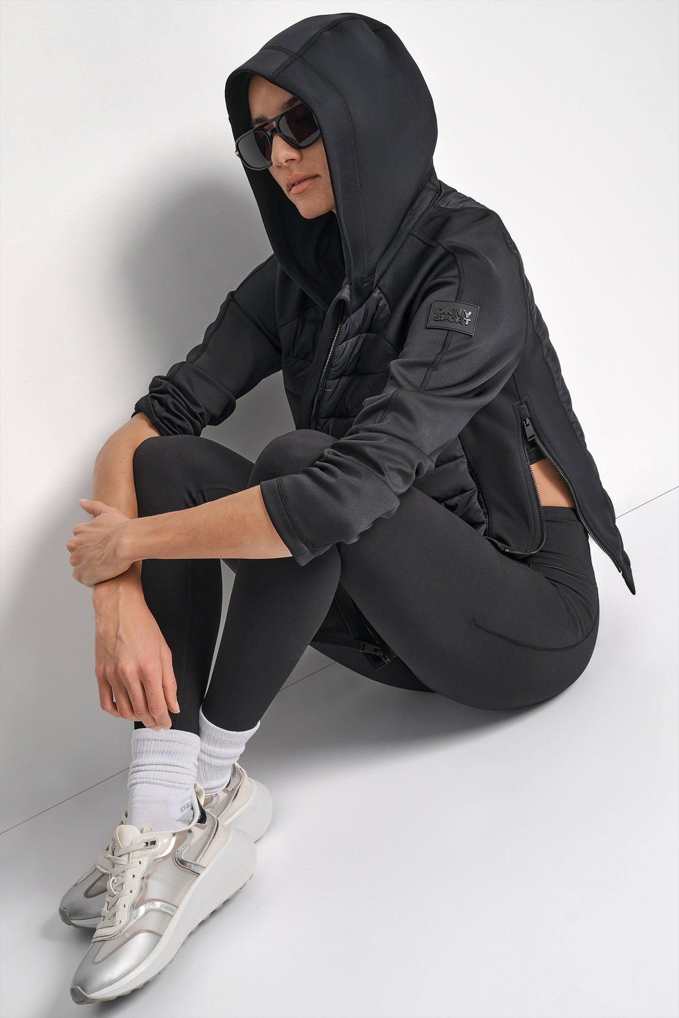 MIXED MEDIA HOODED HI LOW JACKET Product Image