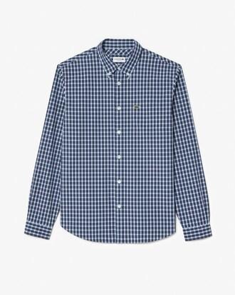 Regular Fit Plaid Poplin Shirt Product Image