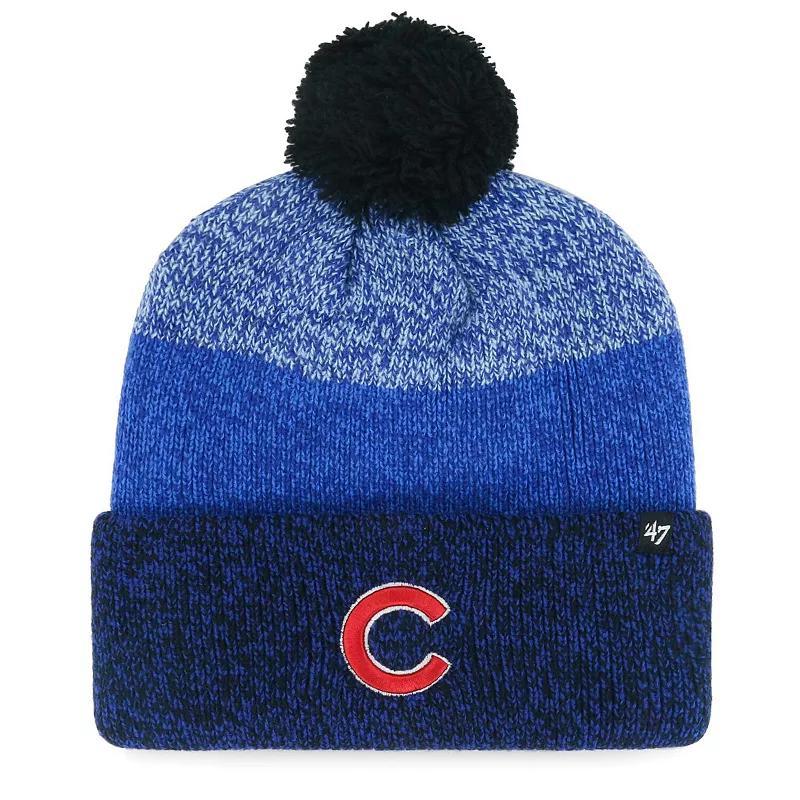 Men's '47 Royal Toronto Blue Jays Darkfreeze Cuffed Knit Hat with Pom, Jay Blue Product Image