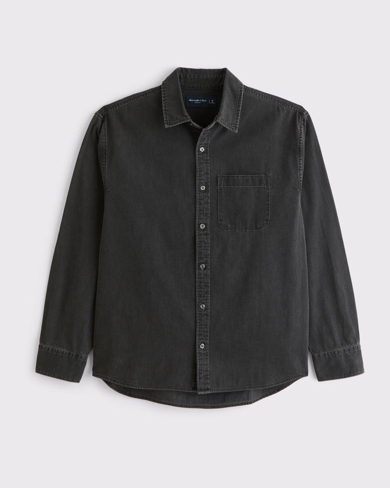 Denim Button-Up Shirt Product Image