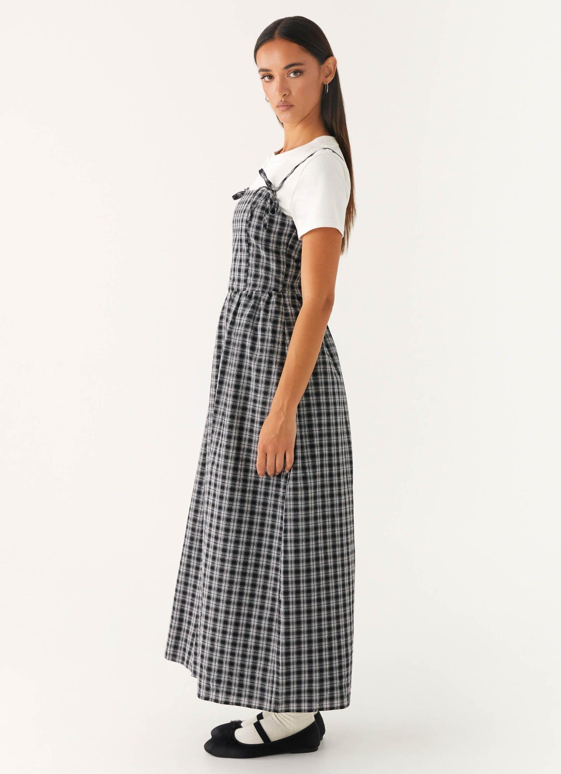 Ramsey Midi Dress - White Black Check Product Image