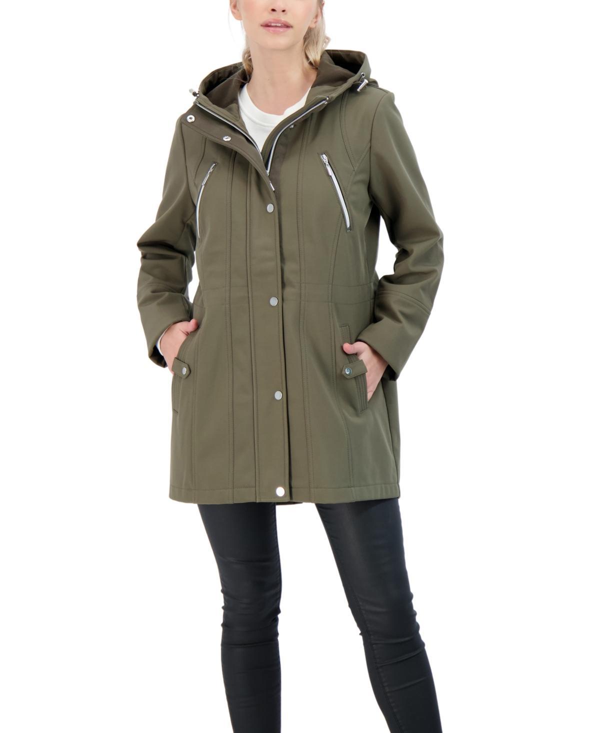 Women's Sebby Collection Hood Water-Resistant Anorak Jacket, Size: Small, Black Product Image