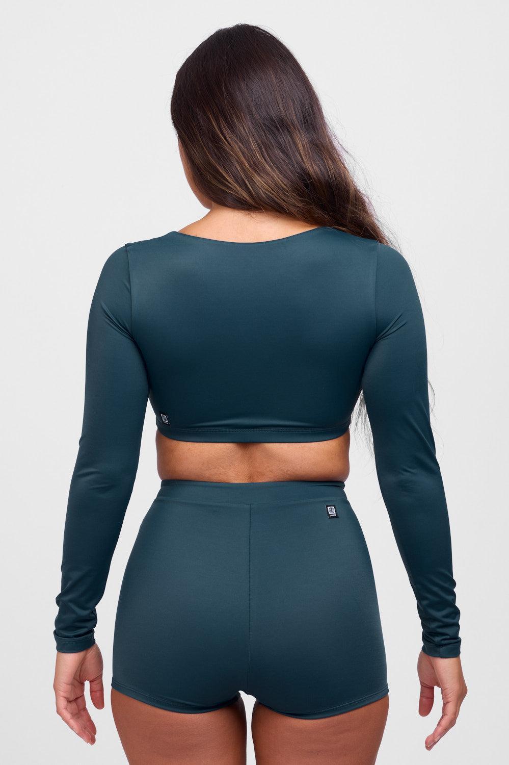 Avalon Long Sleeve Crop Rashguard - Kelp Female Product Image