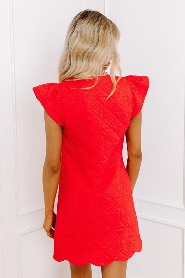 Uptown Party Quilted Mini Dress in Red Product Image