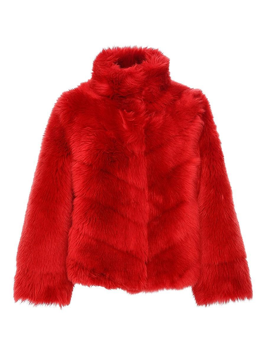 Womens Reversible Merinillo Shearling Lamb Chevron Jacket with Horizontal Bottom Product Image