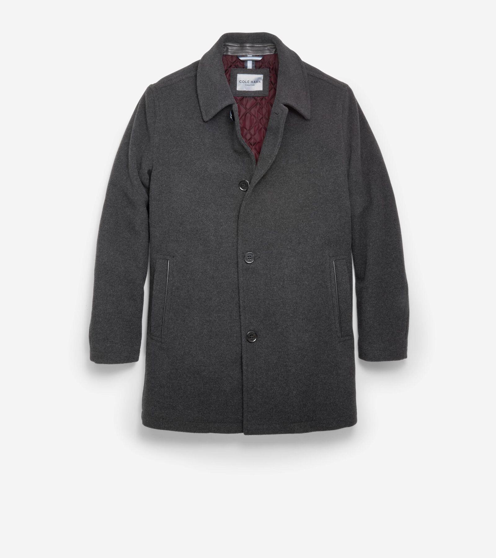 Cole Haan Mens Wool Car Coat - Grey Size XL Product Image