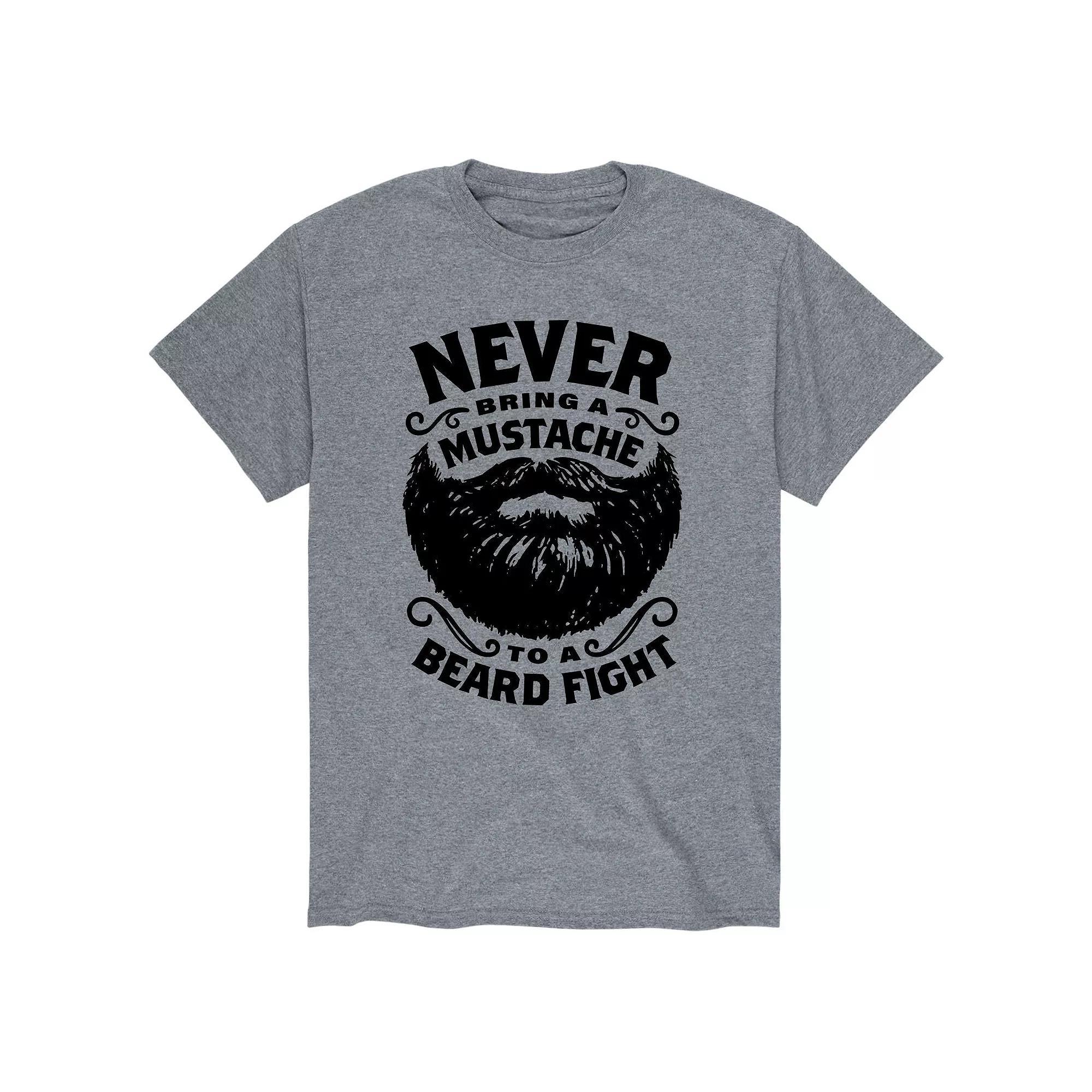 Men's Mustache To Beard Fight Tee,  Product Image