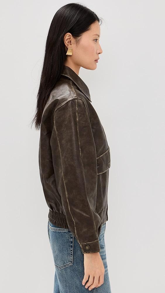 Moon River Neck Collar Faux Leather Jacket | Shopbop Product Image