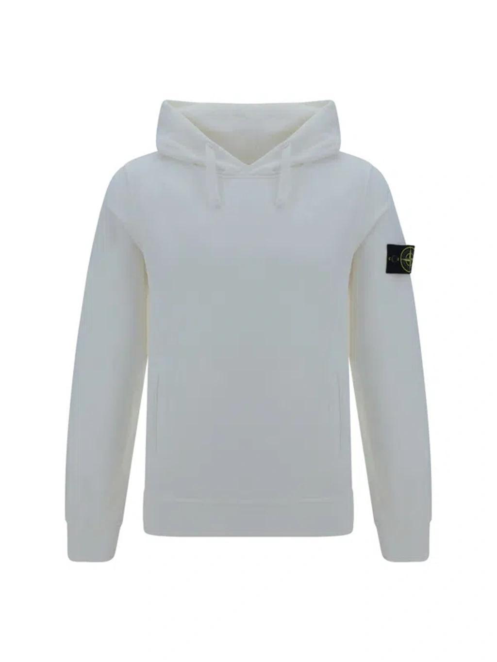 STONE ISLAND Hoodie In White Product Image