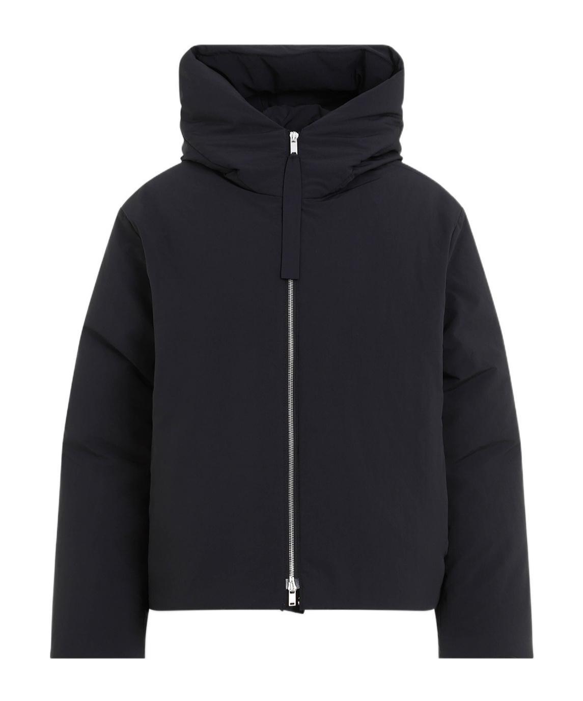 JIL SANDER Black Hooded Down Jacket In 001 Black Product Image