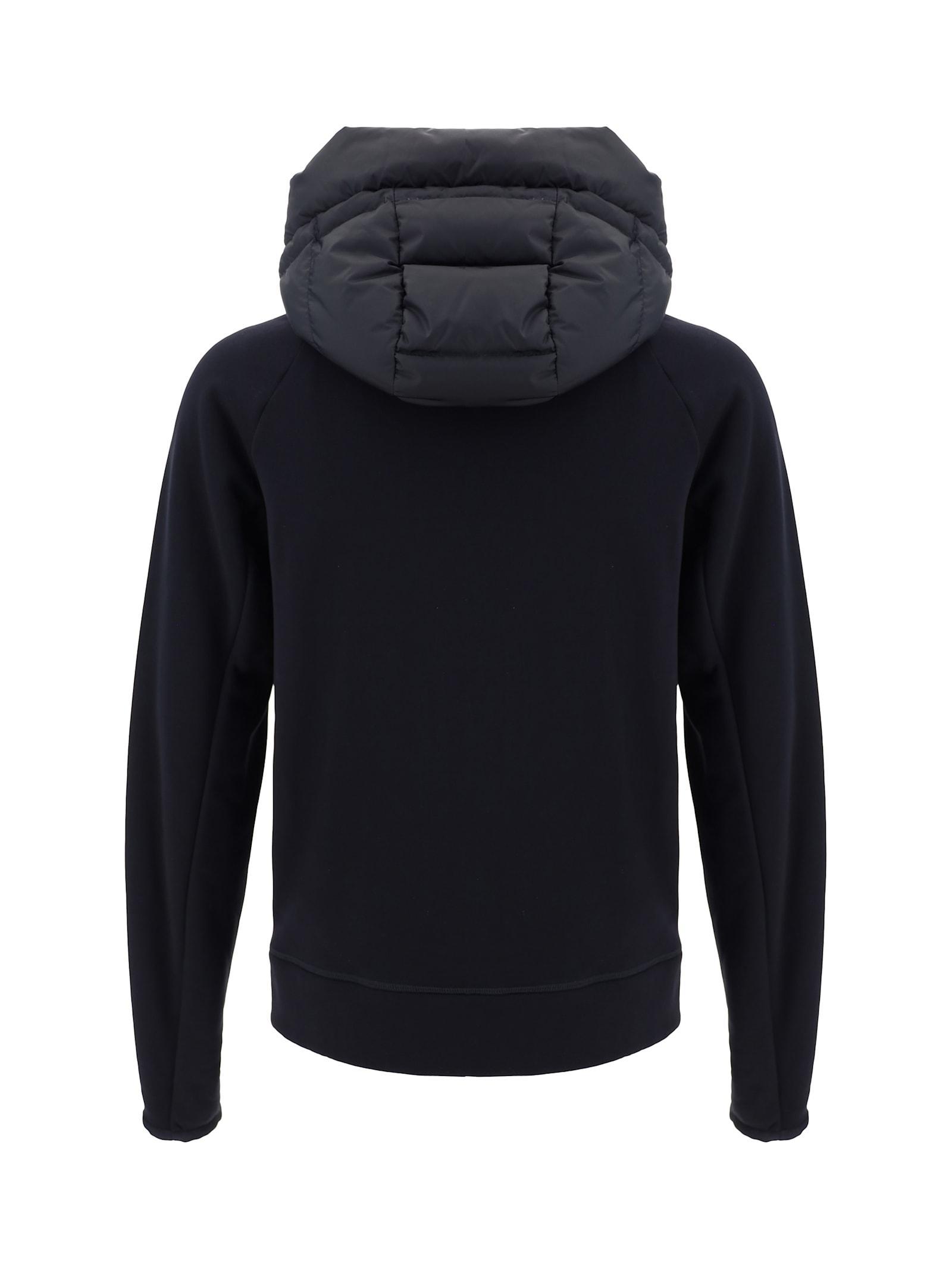 MONCLER Logo Sweatshirt Jacket In Black Product Image